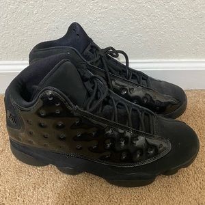 Jordan 13 size 12 in all black “cap and gown”